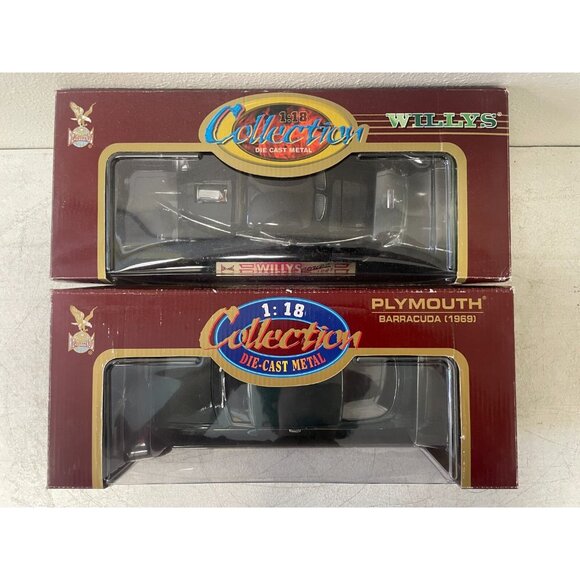 Lot of 2 Road Signature 1:18 Diecast 1969 Plymouth Barracuda & 1941 Willys Coupe - Picture 2 of 10